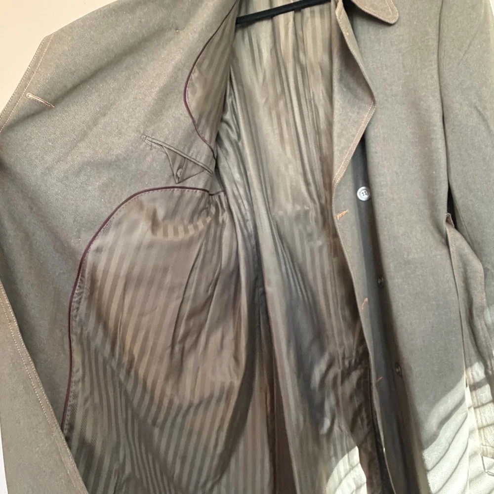 IL Canto Olive Green Denim Trench Coat